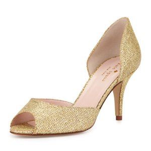 Kate Spade Sage gold d'orsay heels 6.5